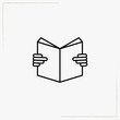 reading books line icon
