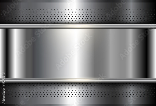 Cuadros en Lienzo Metallic background polished steel texture