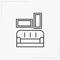 sofa line icon