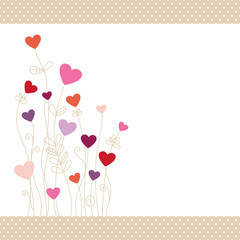 Poster - Heartflowers Pinkmix Dots Border