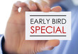 Early Bird Special - marketing concept