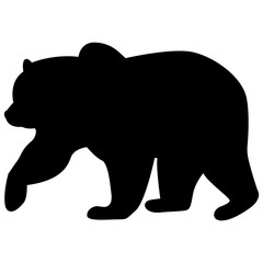 Vector image of a brown bear silhouette on a white background