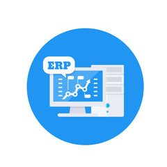 Sticker - ERP software vector icon