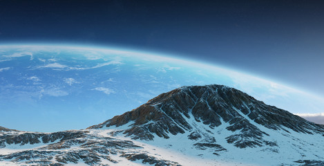 Poster - Exoplanets in space 3D rendering elements of this image furnished by NASA
