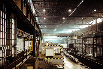 Wall Mural - interior of an old abandoned steel factory in western Europe