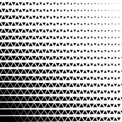 Abstract geometric black and white graphic design print halftone triangle pattern. Vector illustration