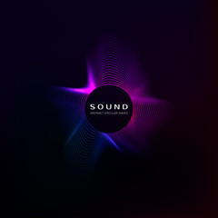 Leinwandbilder - Equalizer concept. Audio wave vibrant effect. Digital color sound curve. Vector illustration