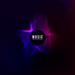 Poster - Radial sound wave curve. Colorful equalizer visualisation. Abstract colorful cover for music poster and banner. Vector background