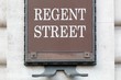 Regent street sign on a wall in London, United Kingdom