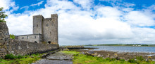 Landscape Of Oranmore Castle In County Galway. Irelan, Uk.