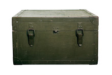 Vintage Old Military Box Green Storage Ammunition Lock Cloth Scratches War Dirty Broken Conflict Homeland Weapons Men