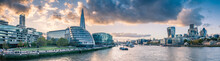 Wide Angle Panorama Of The Thames River