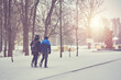 © Alrandir - boys walking on snow covered park