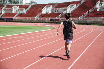 Wall Mural - Young asian man exercise