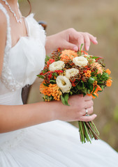 Canvas Print - bride with flowers