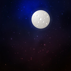 Wall Mural - space background with moon and stars