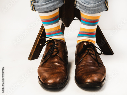 Men S Legs In Jeans Bright Socks And Stylish Shoes Buy This
