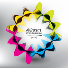 Wall Mural - Abstract vector background. Colorful vector hand drawn wavy circle. Isolated with realistic light and shadow on the light panel. Vector illustration. Eps 10.