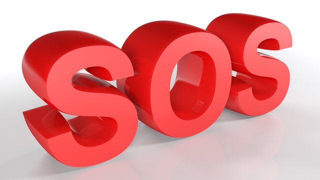 SOS red 3D write - 3D rendering