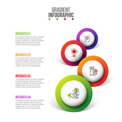 Fototapete - Vector timeline infographics with circles. Presentation template with 4 steps, options, parts or processes. Business data visualization. Process chart. Abstract diagram.