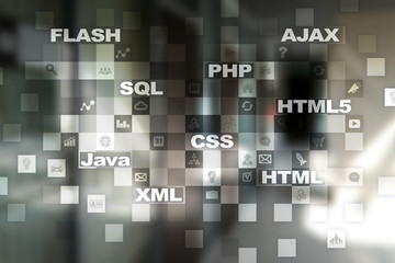 web development. programming. internet and technology concept.