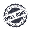 Well Done Black grunge stamp isolated