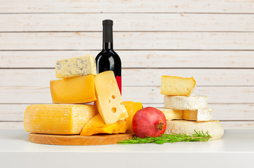 cheese on wooden table