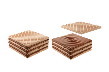 Canvas Print - Wafers cubes with chocolate