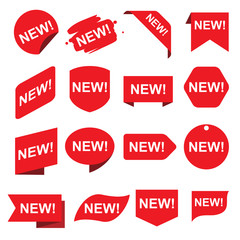 red new stickers set