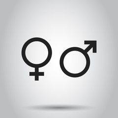  Gender sign icon. Vector illustration on isolated background. Business concept men and women pictogram.