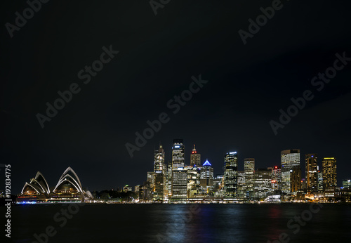 Obraz Dibond widok na port w Sydney w Australii w nocy