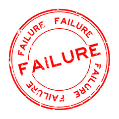 Poster - Grunge red failure word round rubber seal stamp on white background