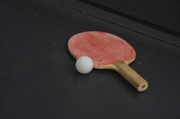 Ping pong paddle and ball