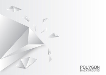 Poster - Gray White Polygonal Background, Creative Design Templates