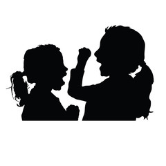 Wall Mural - children cute silhouette illustration