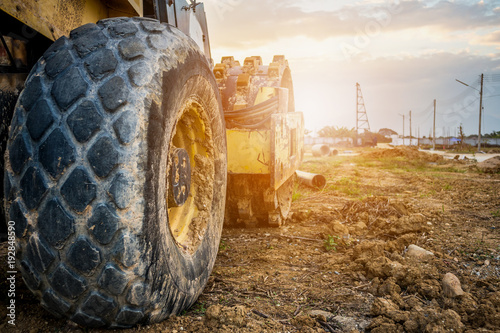 Fotomural heavy machinery at construction site