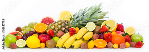 Photo Fresh fruits on the white background