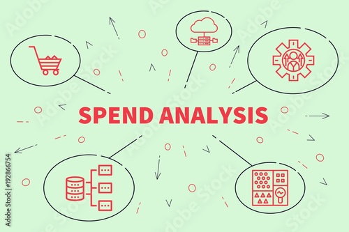 Cuadros en Lienzo Business illustration showing the concept of spend analysis