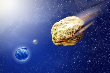 Wall Mural - Falling meteorite to Land