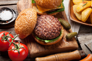 Tasty grilled home made burgers