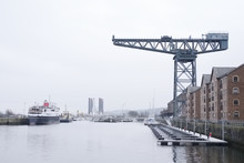 Ship Crane In Port Shipbuilding Dock In Greenock Port Glasgow Inverclyde