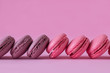 Pink and purple macaroons on pink
