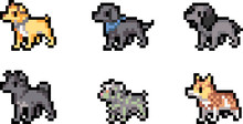 Set Of Pixel Dogs