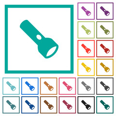 Sticker - Flashlight flat color icons with quadrant frames