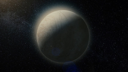 Wall Mural - planet or satellite in space. unexplored planets of faraway space. deep space. universe scene with p