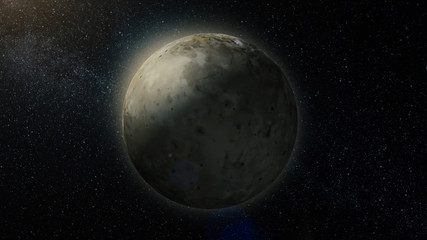 Wall Mural - planet or satellite in space. unexplored planets of faraway space. deep space. universe scene with p