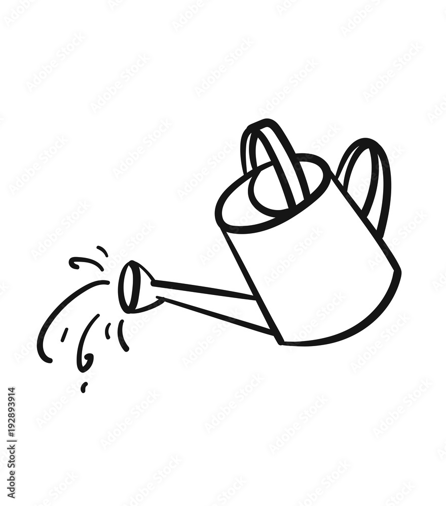 Watering can sketch icon for web, mobile and infographics. Hand drawn Watering can vector icon isolated on white background. - obrazy, fototapety, plakaty 