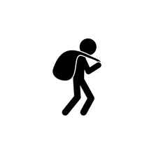 A Thief With A Bag Of Loot Icon. Illustration Of A Criminal Scenes Icon. Premium Quality Graphic Design Icon. Signs And Symbols Collection Icon For Websites, Web Design, Mobile App