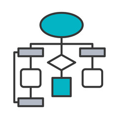 Poster - diagram flow chart connection empty vector illustration