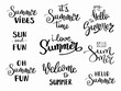 © Ann_Sereda - Summer hand drawn brush letterings. Summer typography - hello summer, time, fun, i l, welcome to , vibes. Handwritten inscription vector